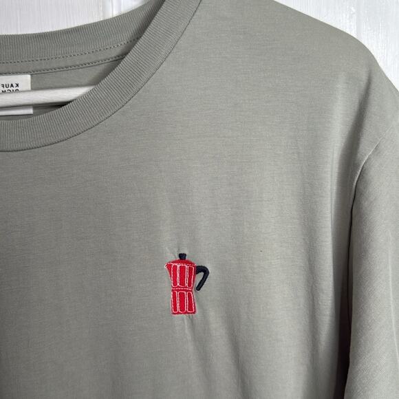 Kauf Dich Glucklich Olive Green Gray Short-sleeve Tee Coffee T-shirt W1598 Sz L - Picture 2 of 7